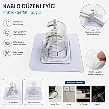 Çok Amaçlı Kıskaçlı Yapışkanlı Kablo ve Mop Tutucu 