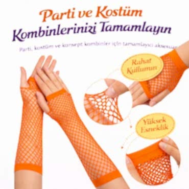 Retro Turuncu File Parmaksız Eldiven 26 cm