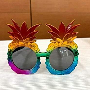 Tropikal Ananas Tasarımlı Renkli Hawaii Parti Gözlüğü