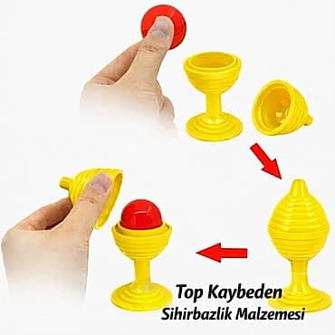 Sarı Renk Sihirli Kupa Top Kaybetme Oyunu 7 cm