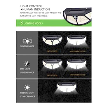Fonksiyonel Sensörlü 102 Ledli Solar Bahçe Lambası